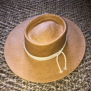 Gigi Pip NWT Bre Straw Pork Pie Stiff Brim hat